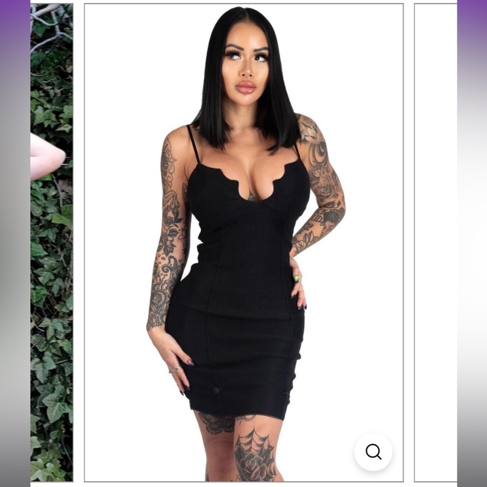 Black Gothic Bat Cup Dress